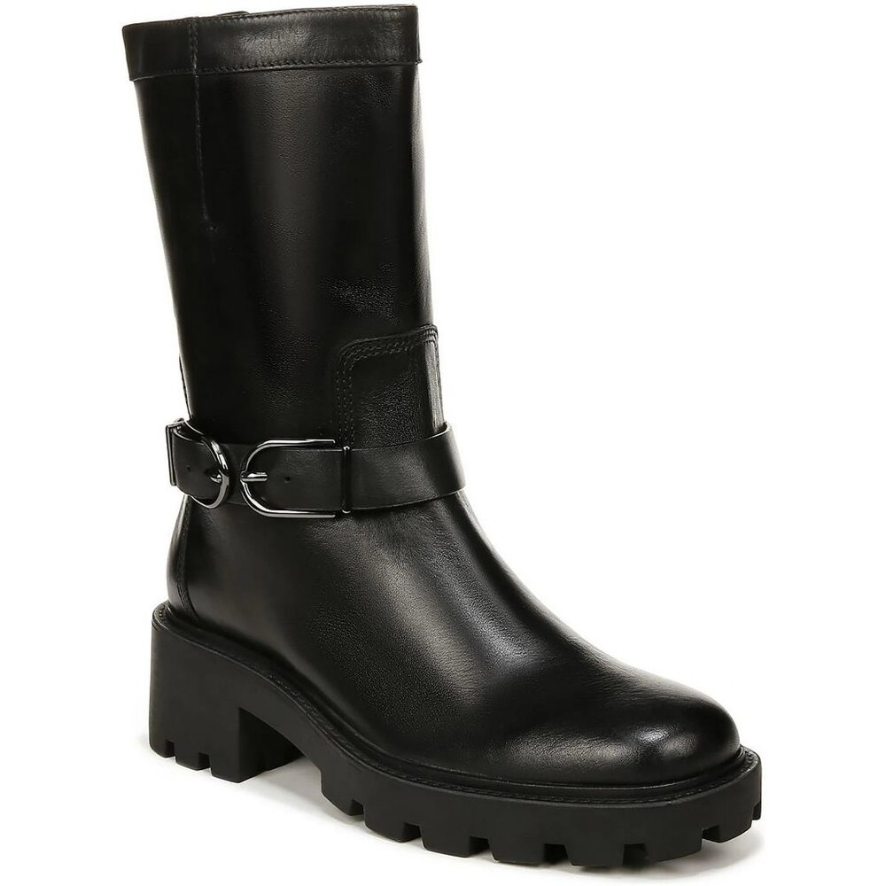 Franco Sarto Women's Biker Leather L-Elle Lug Boots NIB $185+
